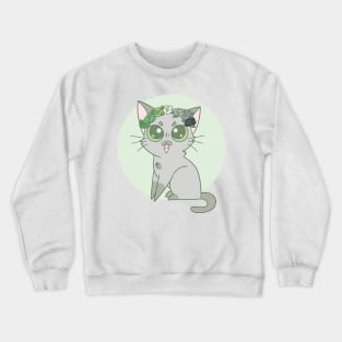 Subtle Aro Pride Cat Crewneck Sweatshirt